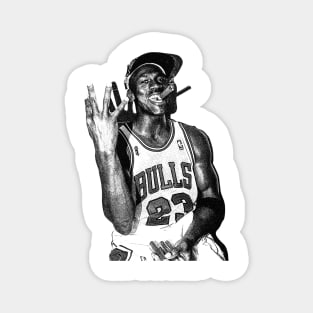 WHITE ART - michael jordan three peat Magnet