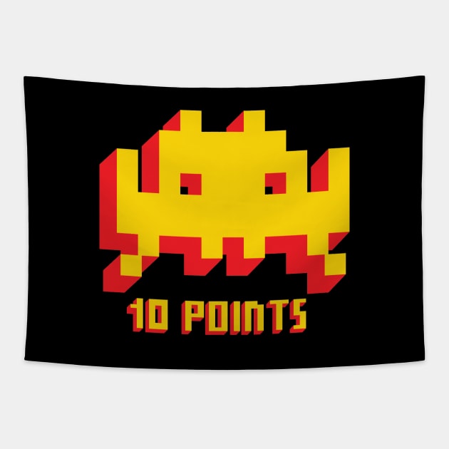 Space Invaders 10 Points Tapestry by Expandable Studios