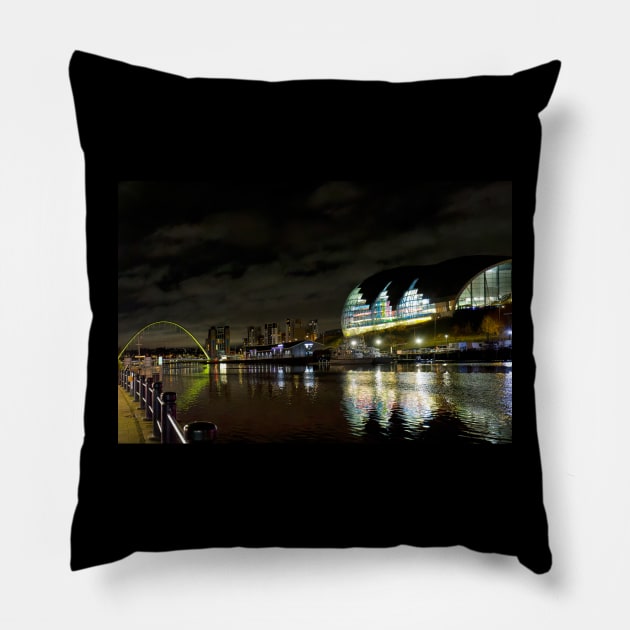 River Tyne Reflections Pillow by Violaman