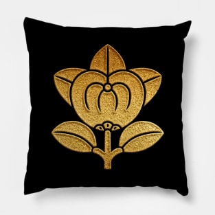 Gold Tachibana Kamon Pillow