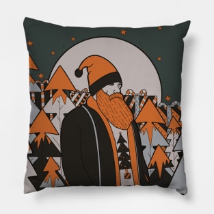 Winter forest walk Pillow