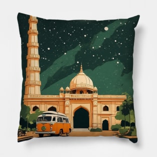 Ahmedabad India Starry Night Vintage Tourism Travel Pillow