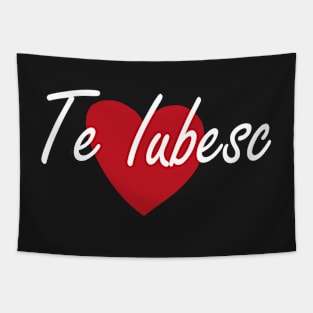 Te Iubesc I Love You Romanian Dragoste Cute Red Heart Tapestry