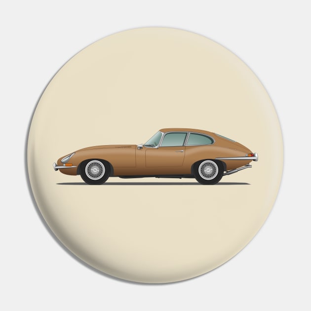 Jaguar E Type Fixed Head Coupe Bronze Pin by SteveHClark