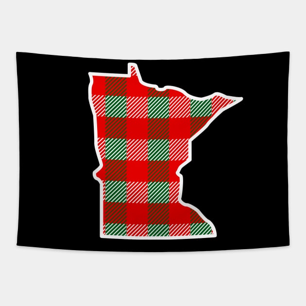 MN xmas plaid Tapestry by miniBOB