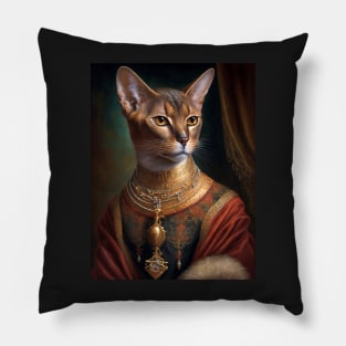 Royal Portrait of an Abyssinian Cat Pillow