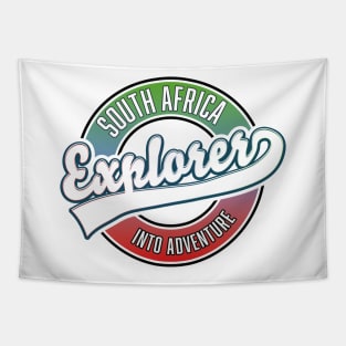 South Africa explorer into adventure retro logo Tapestry