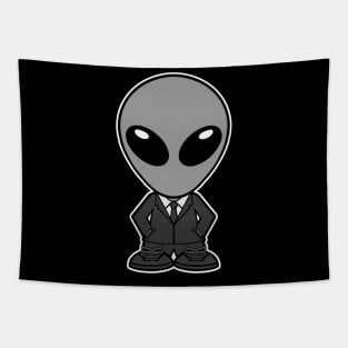 Gray Alien In Dark Business Suit Tapestry