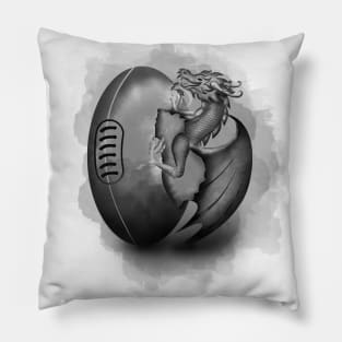 dragon black and white Pillow