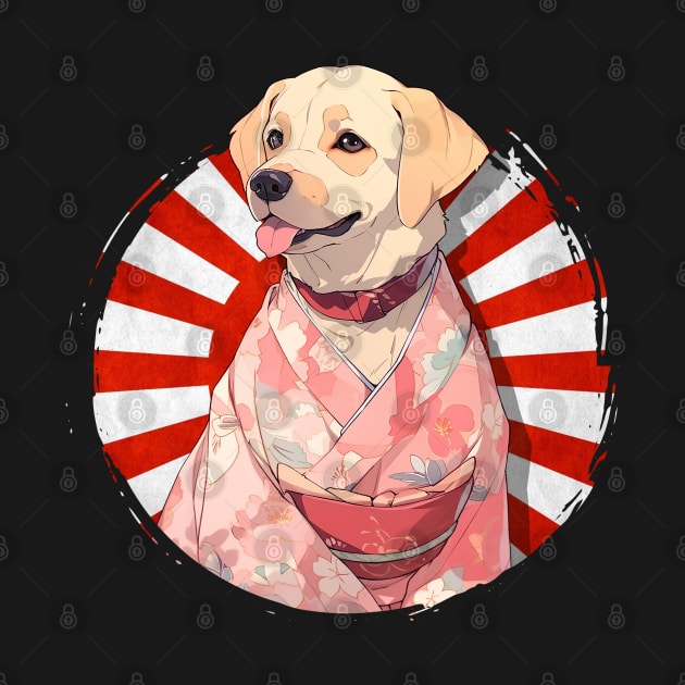 Cute Dog wearing a Kimono - Anime Shirt by KAIGAME Art