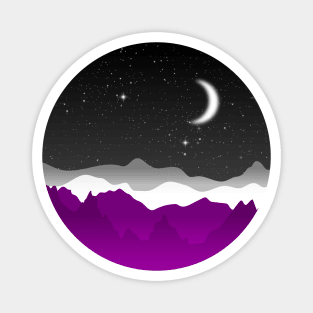 Asexual pride art Sky Night Mountains Landscape Magnet