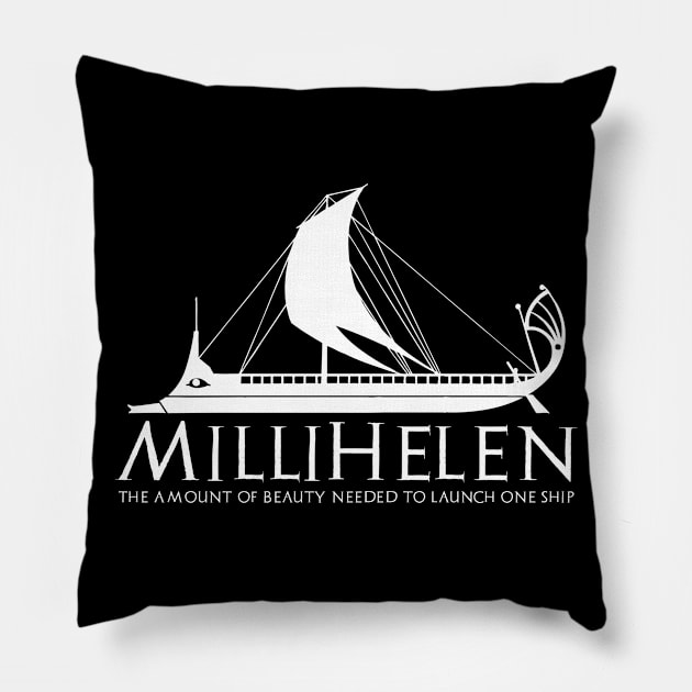 Funny Ancient Greek Mythology Helen Of Troy Trireme Ship Pillow by Styr Designs