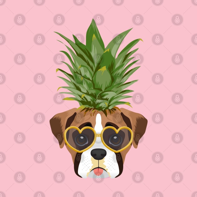 Pineapple Boxer Dog by Happy Lime