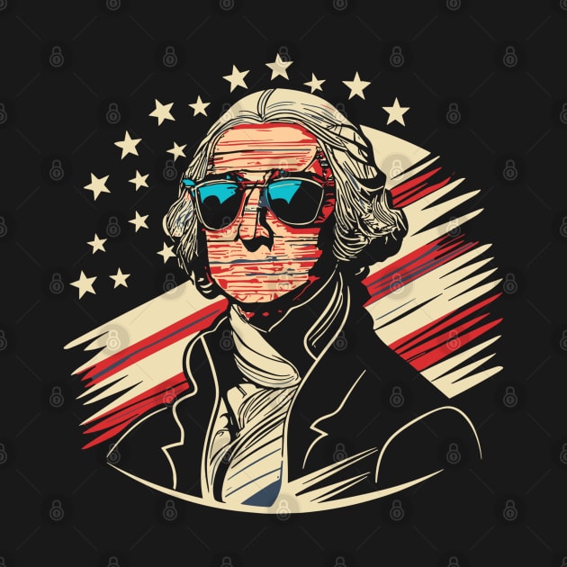 George Washington Funny July 4th American Flag by rhazi mode plagget