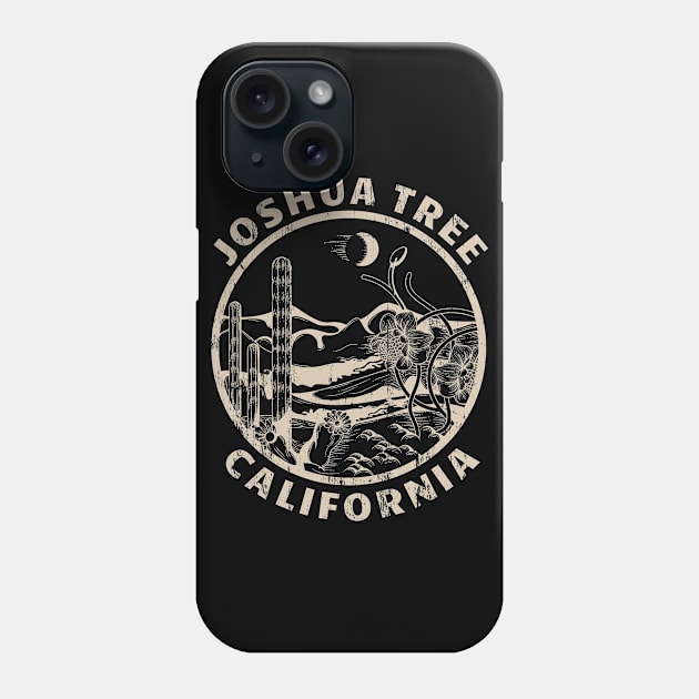 Joshua Tree California Linocut Desert Illustration Phone Case by grendelfly73