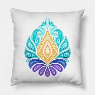 Colored Decorative Damask Design Element Pillow