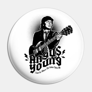 ANGUS YOUNG POP WHITE Pin