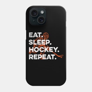 eat sleep hockey repeat Phone Case