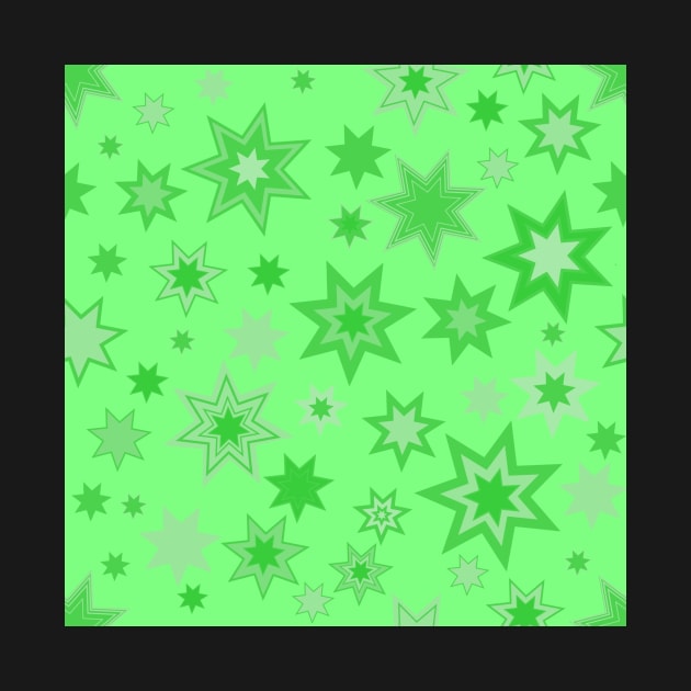 Green Stars on Green Repeat 5748 by ArtticArlo
