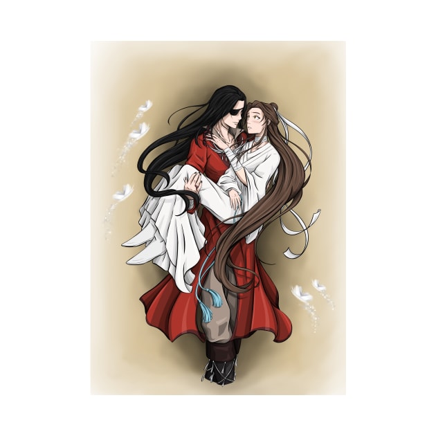 Heaven Offical's Blessing Fanart (Hua Cheng and Xie Lian) by smileycat55555