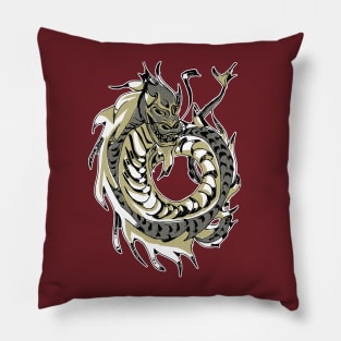 Chinese Gold Dragon Pillow