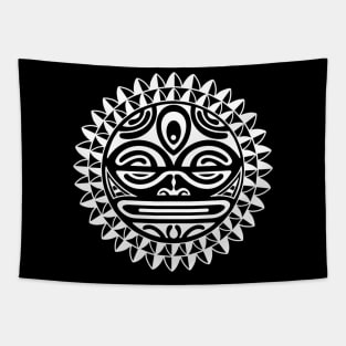 Polynesian sun with face Tapestry