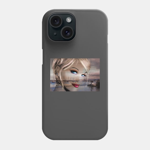 Blue Eyes Blue Sepia Phone Case by Angie Braun