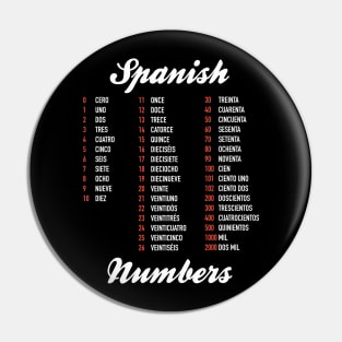 Spanish Numbers Pin