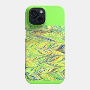 EBRU - Turkish Art of Marbling - Horizontal Green Design [ED#1C4V2] Phone Case