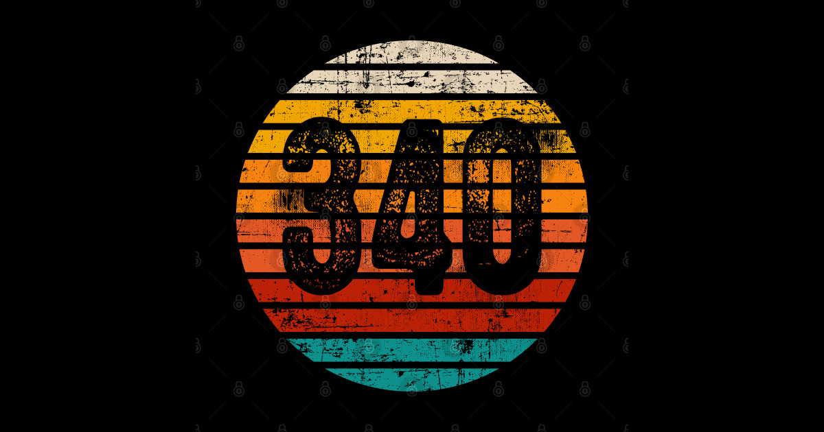 Distressed vintage sunset 340 area code 340 area code magnet 