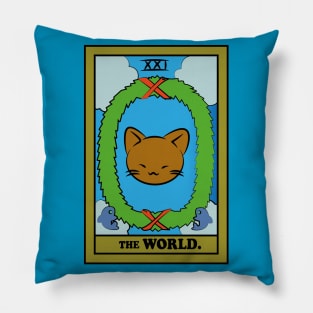 TAROT CARDS | THE WORLD. | CAT Pillow