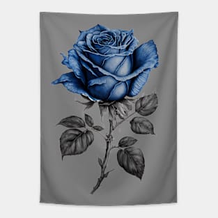 Blue Rose Drawing, Flower Drawing, Gift For Her Tapestry