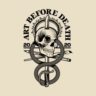 Art Before Death Skull Snake Sword T-Shirt