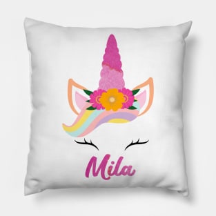 Name mila unicorn lover Pillow