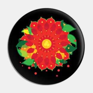 Xmas Mandala Flower Pin