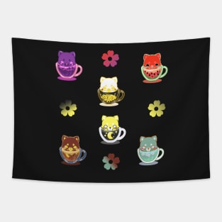 Set Kawaii Exotic Tea Drinks Stickers Tapestry