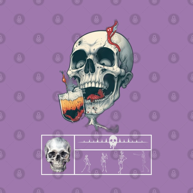 drunk skull by WOLVES STORE