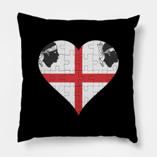 Sardinian Jigsaw Puzzle Heart Design - Gift for Sardinian With Sardinia Roots Pillow