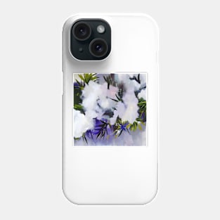 Snow on Pine Needles Phone Case