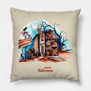 Halloween Spooky House Pillow