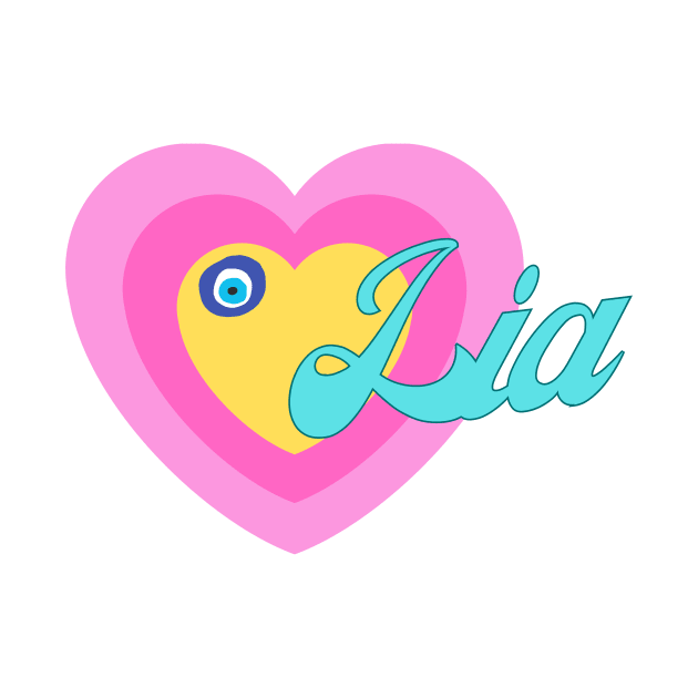 Lia in Colorful Heart Illustration by jetartdesign