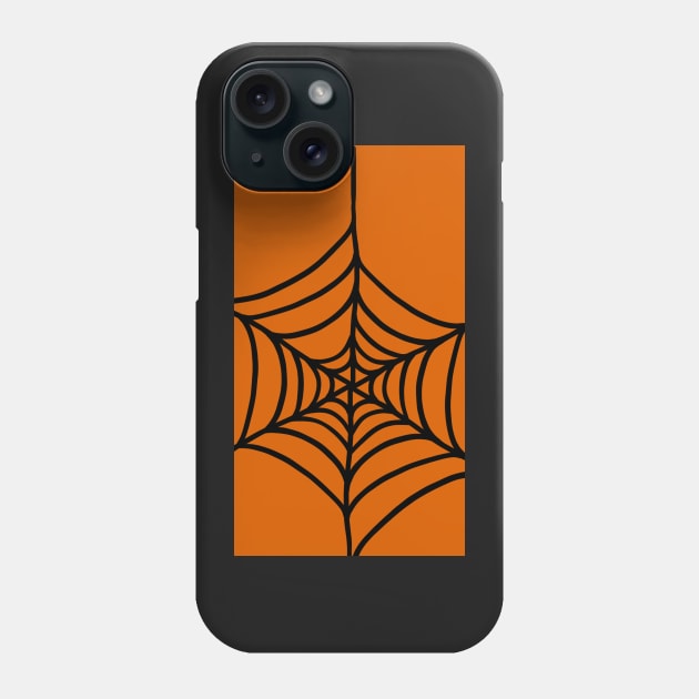 Halloween Orange Spider Web Phone Case by UndrDesertMoons