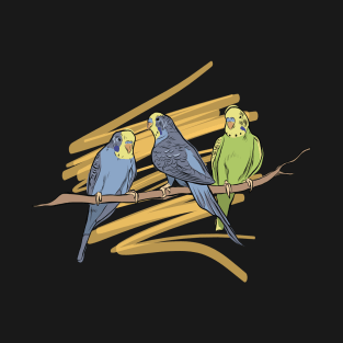 Beautiful Parrot Birds on Branch T-Shirt