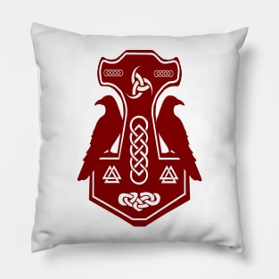 Red Thor's Hammer Pillow