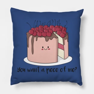 You Want A Piece Of Me? Funny Cute Cake Baker Design Pillow