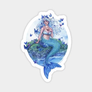 Blue Morpho Mermaid Magnet