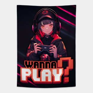 Gamer Girl wants to Play – Anime Wallpaper Tapestry