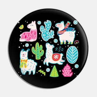 Fluffy llamas Pin