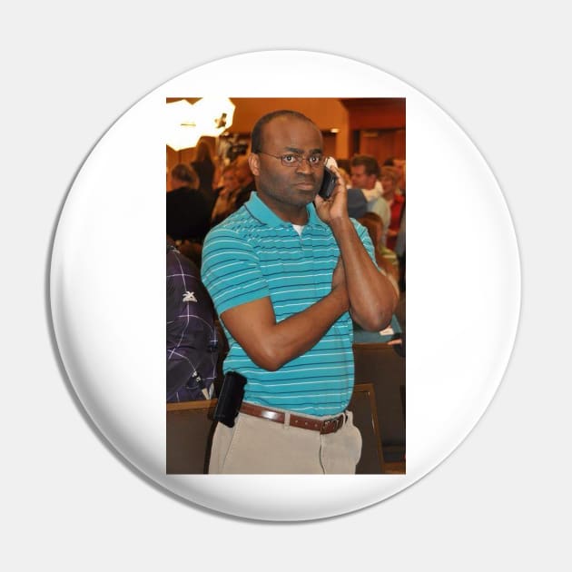 Black Guy on the Phone Pin by FlashmanBiscuit