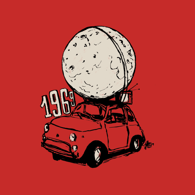 Fiat 500 moon landing by frankymonty